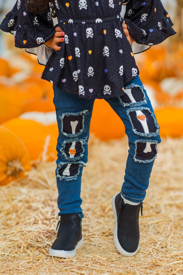 Skeleton Bones Denim Pant Set