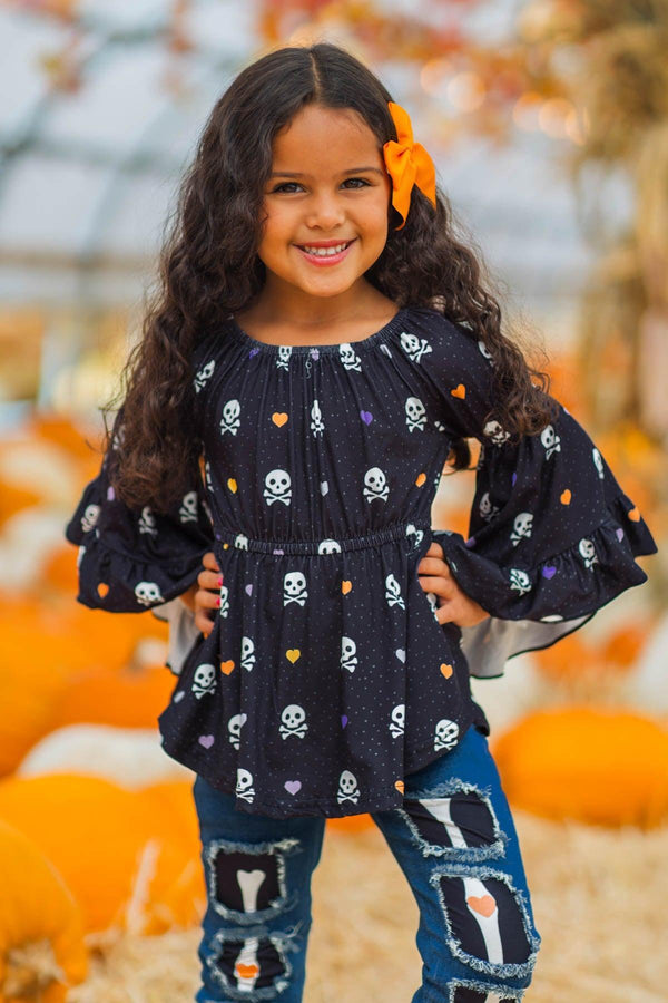 Skeleton Bones Denim Pant Set