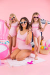 Mom & Me - "Besties" Pink One Piece Swimsuit - Sparkle in Pink