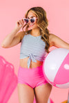 Mom & Me - Hot Pink Stripe Bikini | Sparkle in Pink
