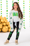 "Lucky" Four-Leaf Clover Legging Set | Sparkle in Pink