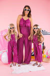 Mom & Me - Stripe Jumpsuit - Sparkle in Pink