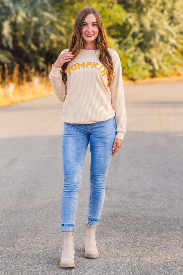 Mom & Me - "Pumpkin & Spice" Chenille Patch Top