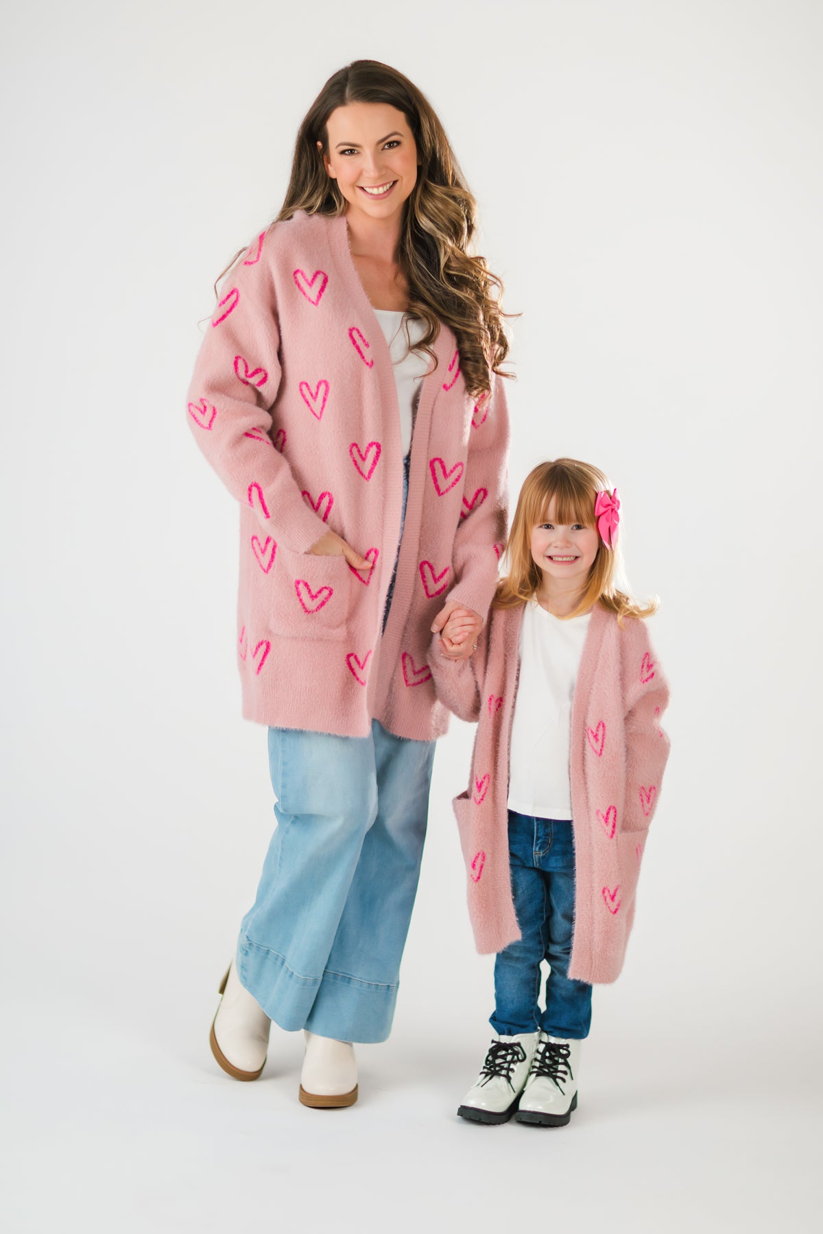 Mom & Me - Pink Heart Cardigan