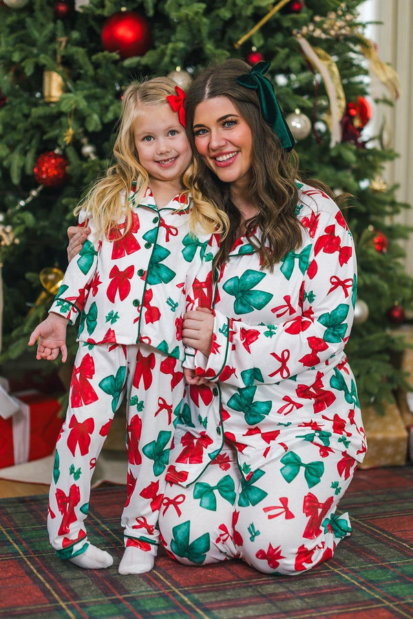 Mom & Me - Red & Green Bow Pajamas | Matching Mom & Me Clothing ...