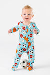 Blue Bamboo Sports Ball Onesie | Sparkle in Pink