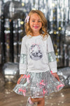 Silver Sequin Disco Skirt Set