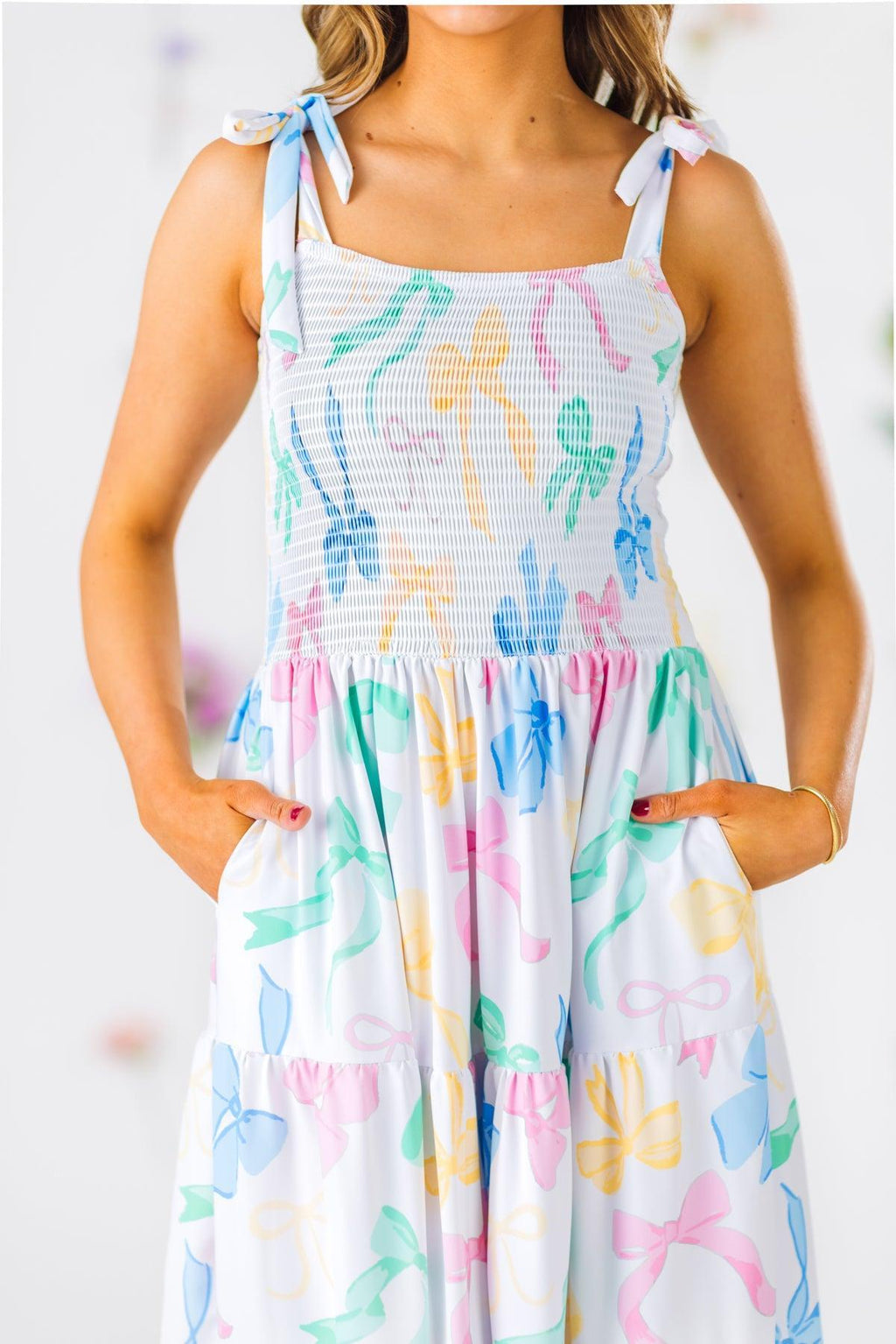 Mom & Me - Pastel Bows Ruffle Dress | Sparkle in Pink