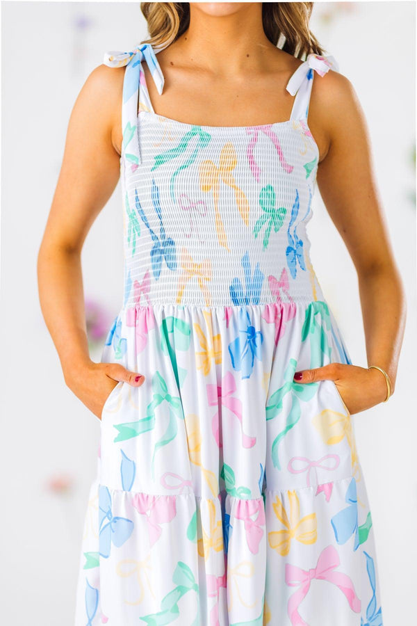 Mom & Me - Pastel Bows Ruffle Dress | Sparkle in Pink