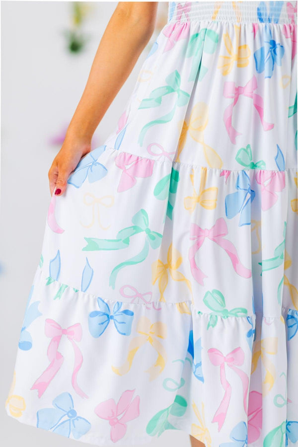 Mom & Me - Pastel Bows Ruffle Dress | Sparkle in Pink