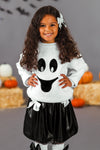 Black & White Ghost Pleather Skirt Set | Sparkle in Pink