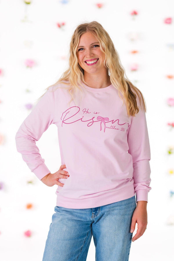Mom & Me - "He Is Risen" Long Sleeve Top | Sparkle in Pink