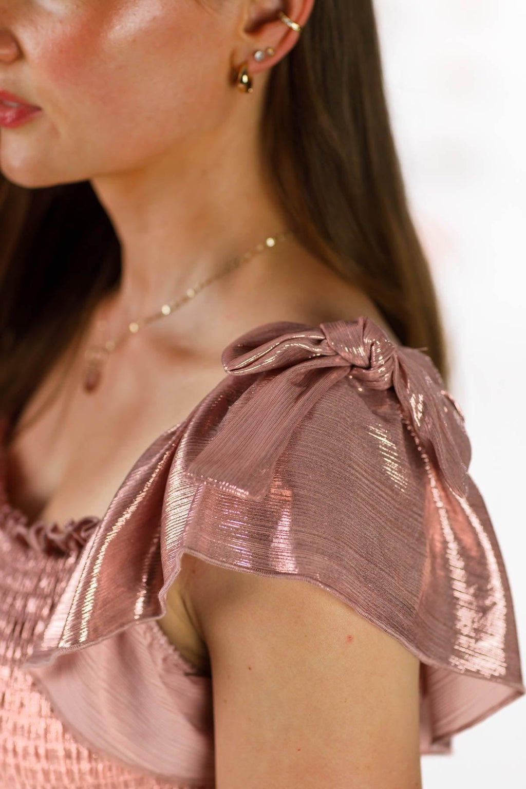 Mom & Me - Metallic Ruffle Dress | Sparkle in Pink