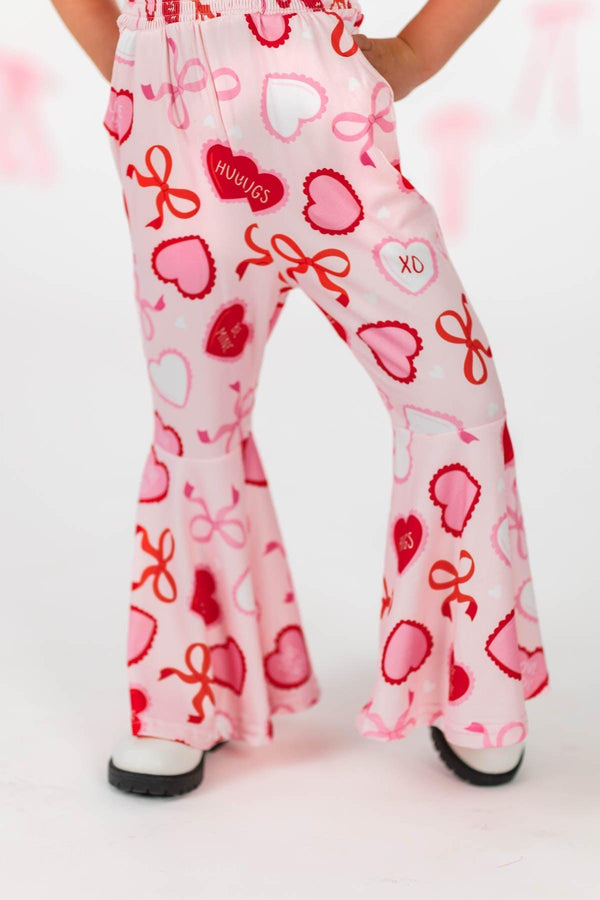 Pink Hearts & Bows Bell Bottom Jumpsuit