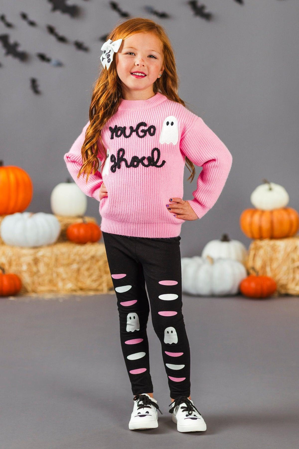 "You Go Ghoul" Pink Sweater Legging Set | Sparkle in Pink