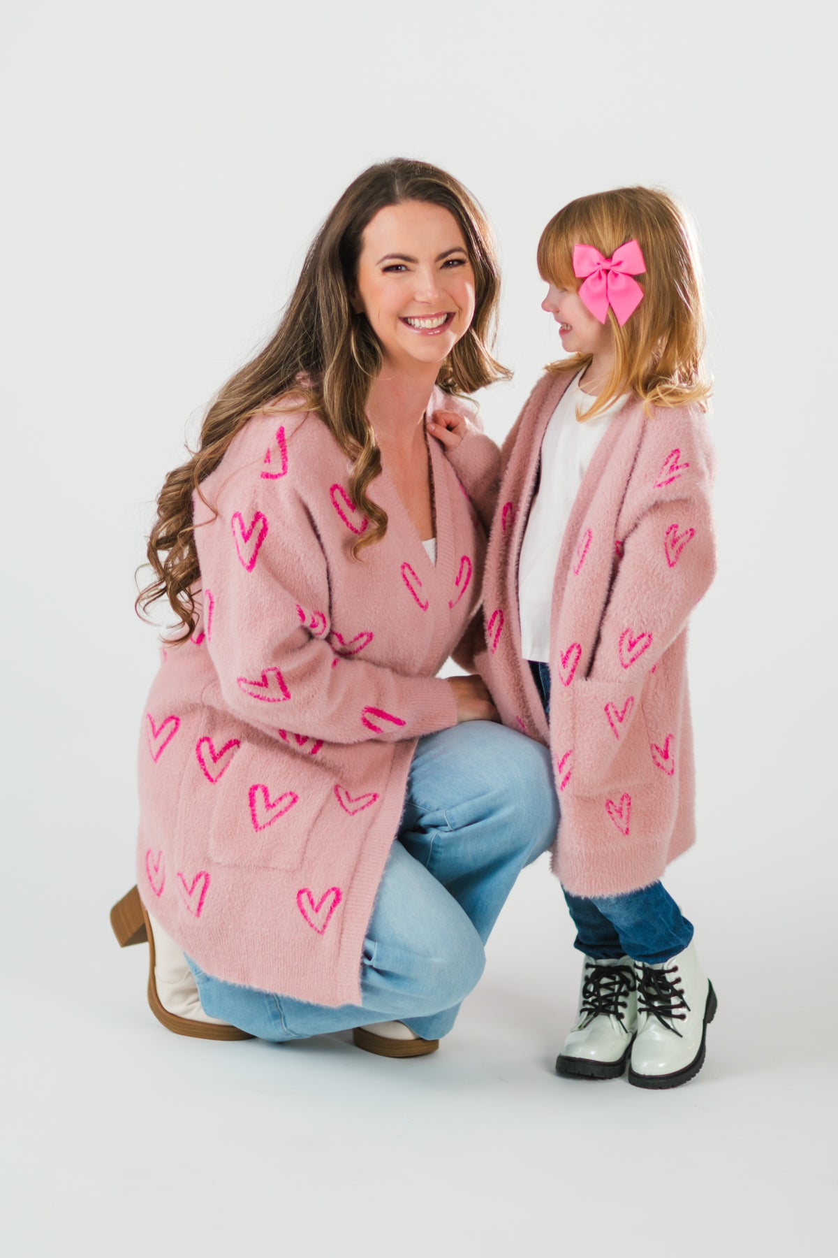 Mom & Me - Pink Heart Cardigan