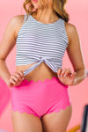 Mom & Me - Hot Pink Stripe Bikini | Sparkle in Pink