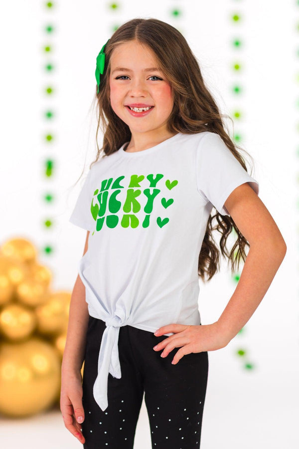 "Lucky" Four-Leaf Clover Legging Set | Sparkle in Pink