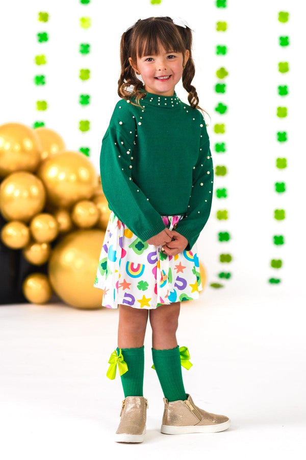 Lucky Charm Sweater Skirt Set | Sparkle in Pink