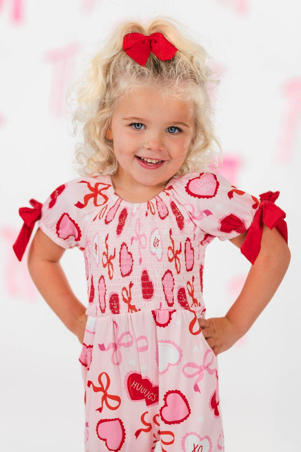 Pink Hearts & Bows Bell Bottom Jumpsuit