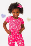 Hot Pink Heart Bell Bottom Jumpsuit
