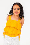 Mustard & White Floral Lace Pant Set | Sparkle in Pink