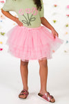 Green & Pink Tulip Tutu Skirt Set | Sparkle in Pink