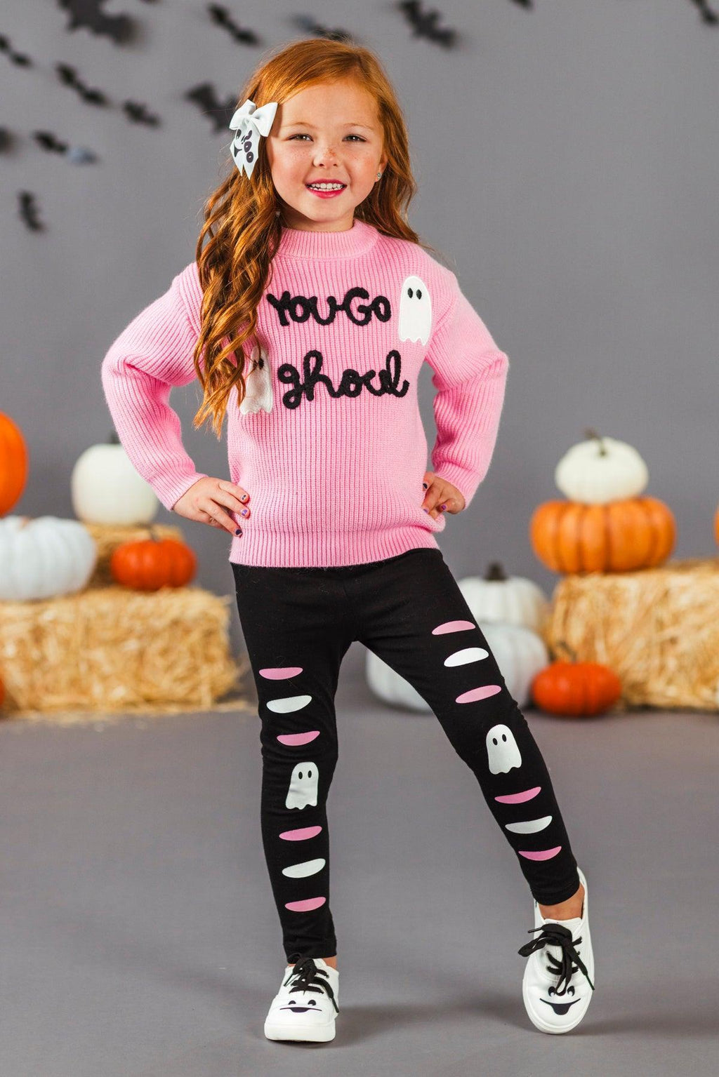 "You Go Ghoul" Pink Sweater Legging Set | Sparkle in Pink