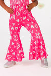 Hot Pink Heart Bell Bottom Jumpsuit