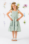 Mom & Me - Green & White Flower Dress | Sparkle in Pink