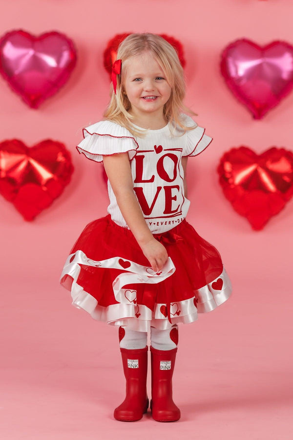 "Love, All Day Every Day" Tutu Skirt Set | Sparkle in Pink