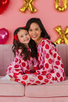 Mom & Me - Pink & Red Smiley Heart Pajamas
