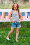 Mom & Me - "USA" Chenille Patch Tank Top | Sparkle in Pink