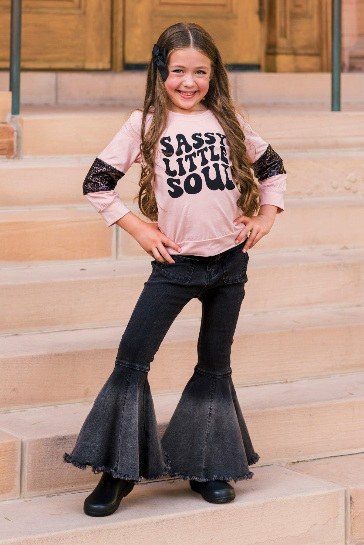 "Sassy Little Soul" Denim Bell Bottom Set