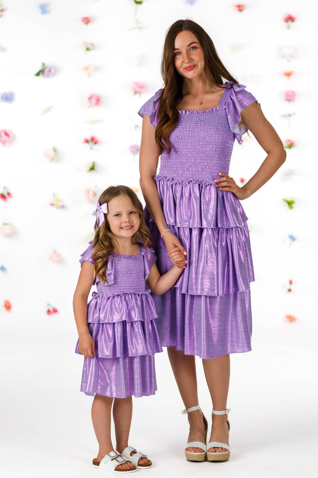 Mom & Me - Metallic Ruffle Dress | Sparkle in Pink