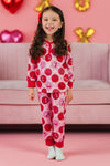 Mom & Me - Pink & Red Smiley Heart Pajamas