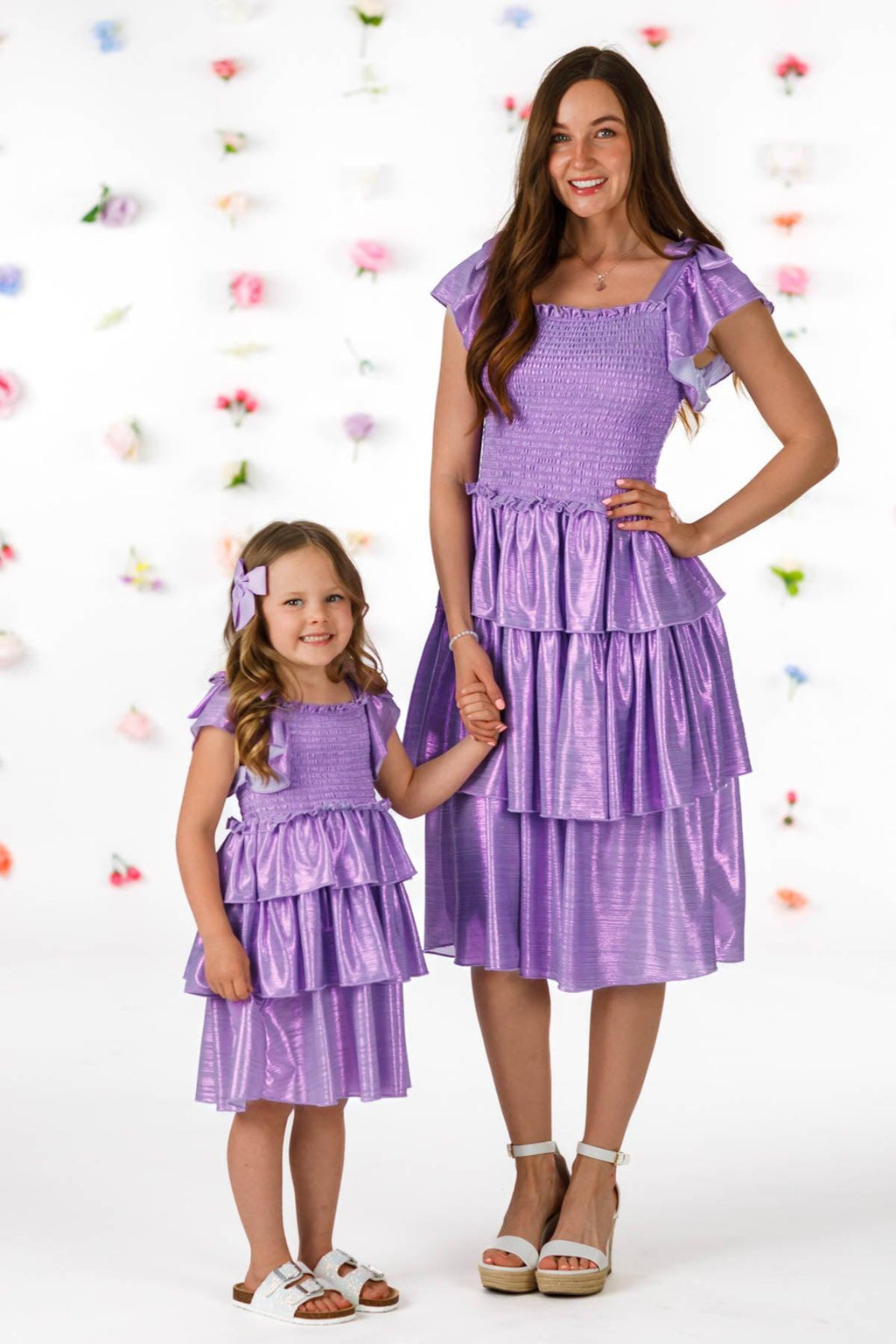 Mom & Me - Metallic Ruffle Dress | Sparkle in Pink