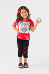 "Play Ball" Distressed Capri Set | Sparkle in Pink