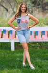 Mom & Me - "USA" Chenille Patch Tank Top | Sparkle in Pink