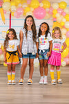 "Little Miss Pre-K - 5th Grade" Pink Skirt Set | Sparkle in Pink