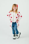 Mom & Me - White & Red Heart Cardigan