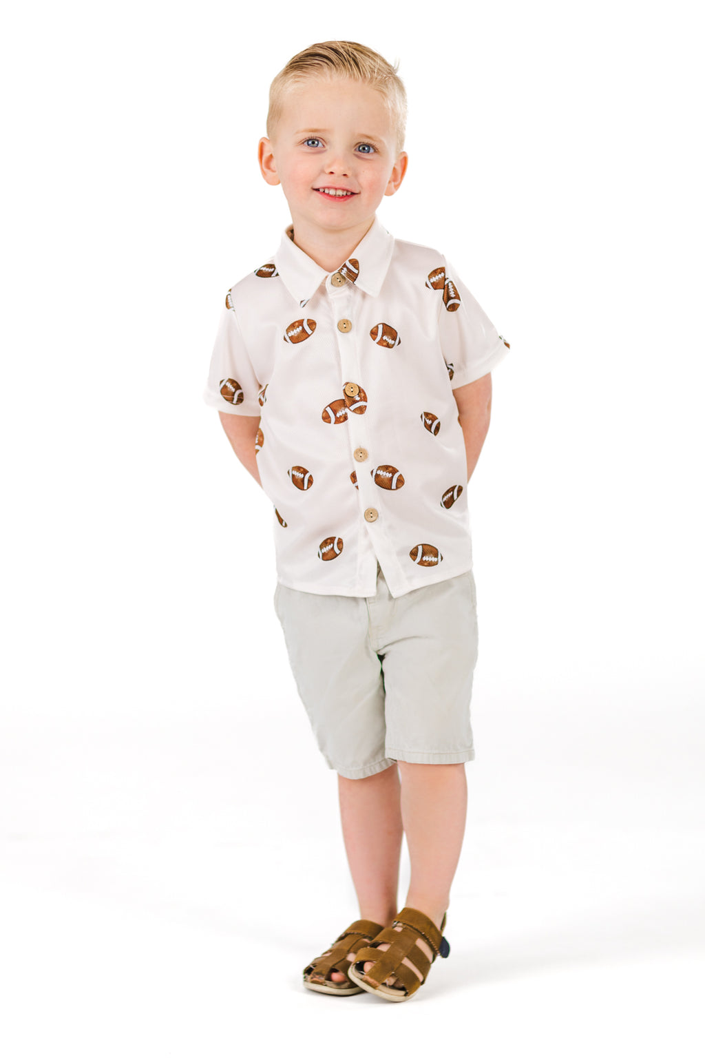 Football Button Down Top | Sparkle in Pink