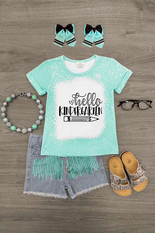 "Hello Grade" Mint Top | Sparkle in Pink