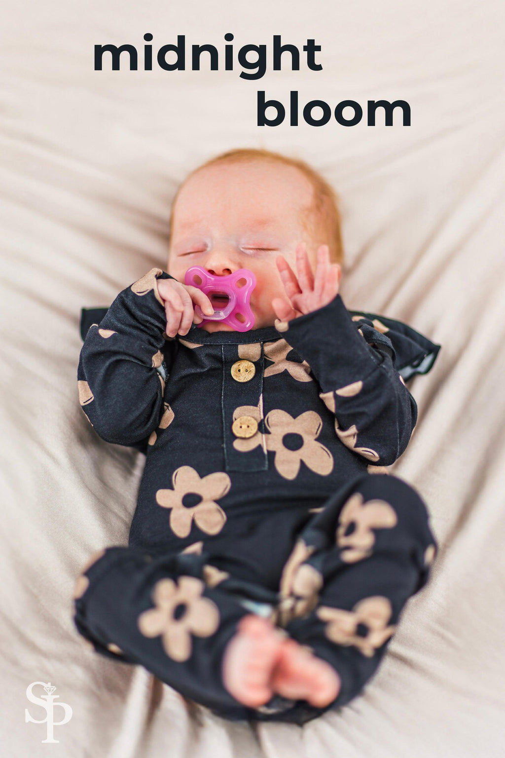 Bamboo Midnight Blossom Onesie | Sparkle in Pink