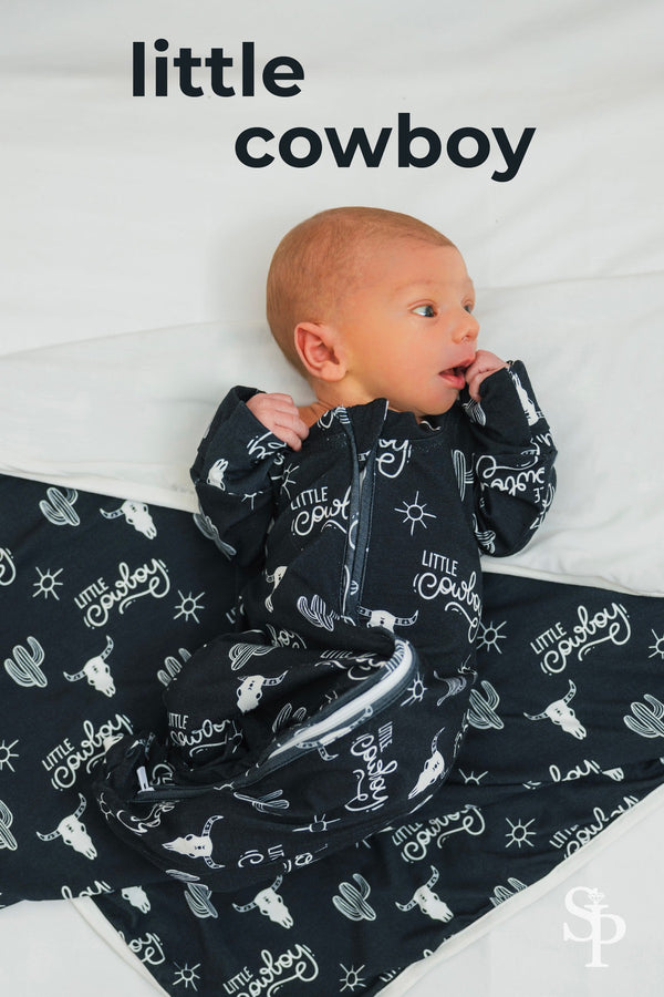 Bamboo "Little Cowboy" Onesie | Sparkle in Pink
