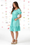 Mom & Me - Turquoise Ruffle Dress | Sparkle in Pink