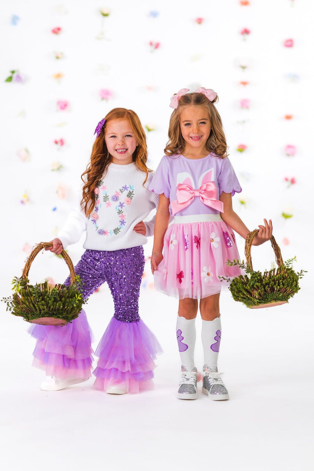 Lavender & Pink Bunny Skirt Set | Sparkle in Pink