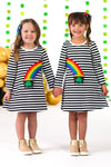 Best Friends Black & White Stripe Pot of Gold Dress | Sparkle in Pink