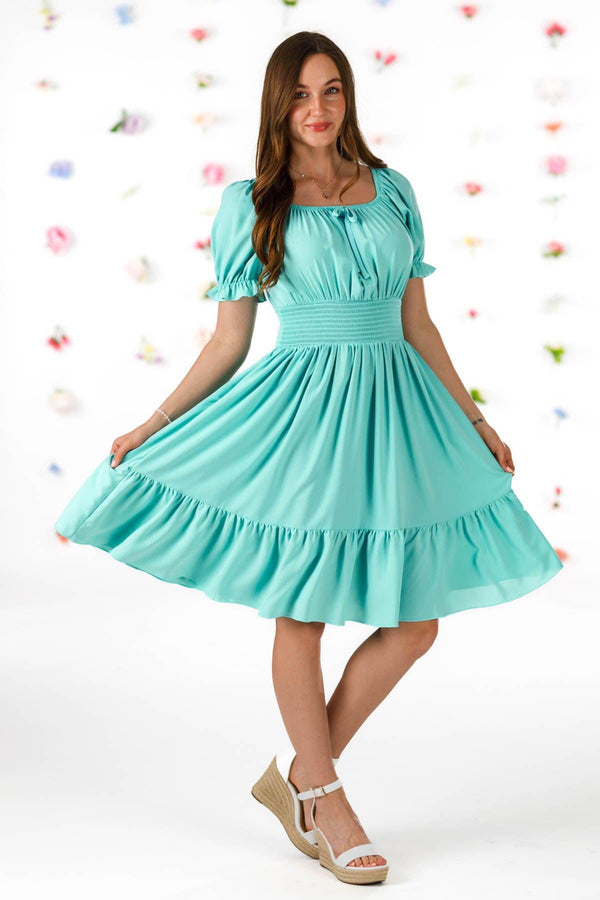 Mom & Me - Turquoise Ruffle Dress | Sparkle in Pink