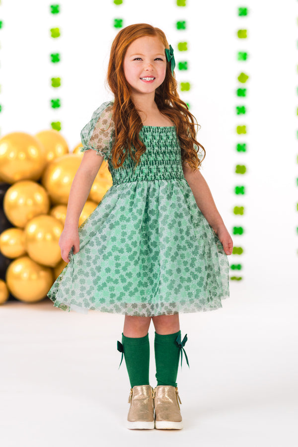 green emerald velvet dress Shamrock Tulle Glitter Dress 7